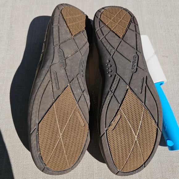 Crocs Canvas Tan Comfortable Boat Shoes US 10 Removeable Inserts - Picture 5 of 7